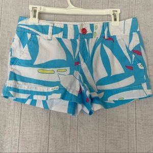 Lilly Pulitzer Blue/White Shorts with Pink & Yellow Accents